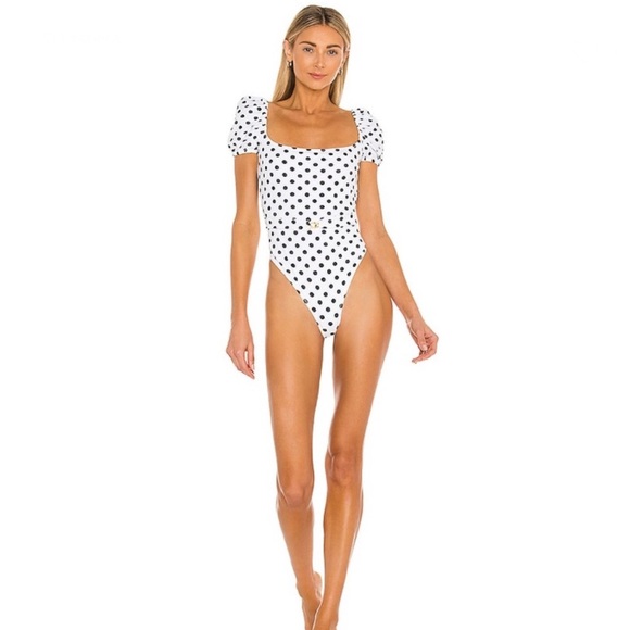 REVOLVExCAROLINE CONSTAS DELOS ONE PIECE WHITE DOT CURRENTLY OUT OF STOCK, SMALL - Picture 2 of 8